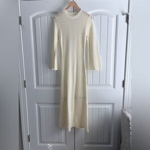 Tuckernuck Hyacinth House Cream Knit Amanyara Maxi Dress Women's Sz XS No Lining
